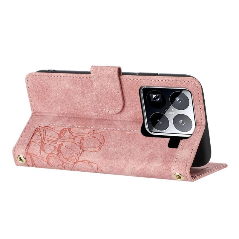 Folio-hoesje Xiaomi 15 Pro Telefoonhoesje 9 Kaarthouders Met Tulp-patroon