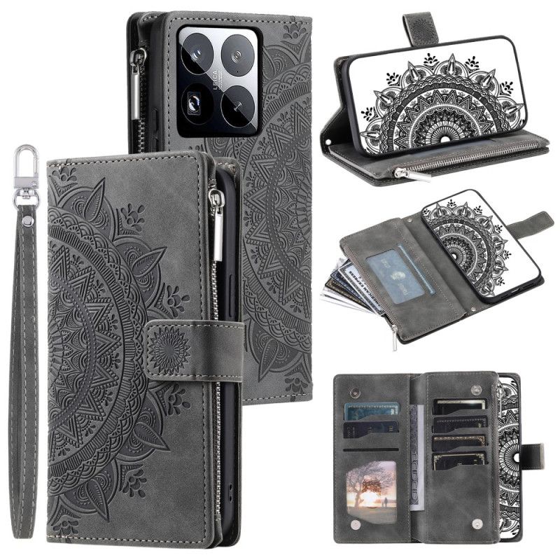 Folio-hoesje Xiaomi 15 Pro Telefoonhoesje Portemonnee Met Mandala-suède-effect