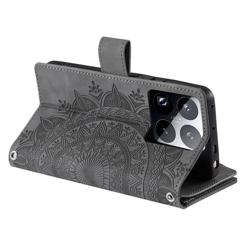 Folio-hoesje Xiaomi 15 Pro Telefoonhoesje Portemonnee Met Mandala-suède-effect