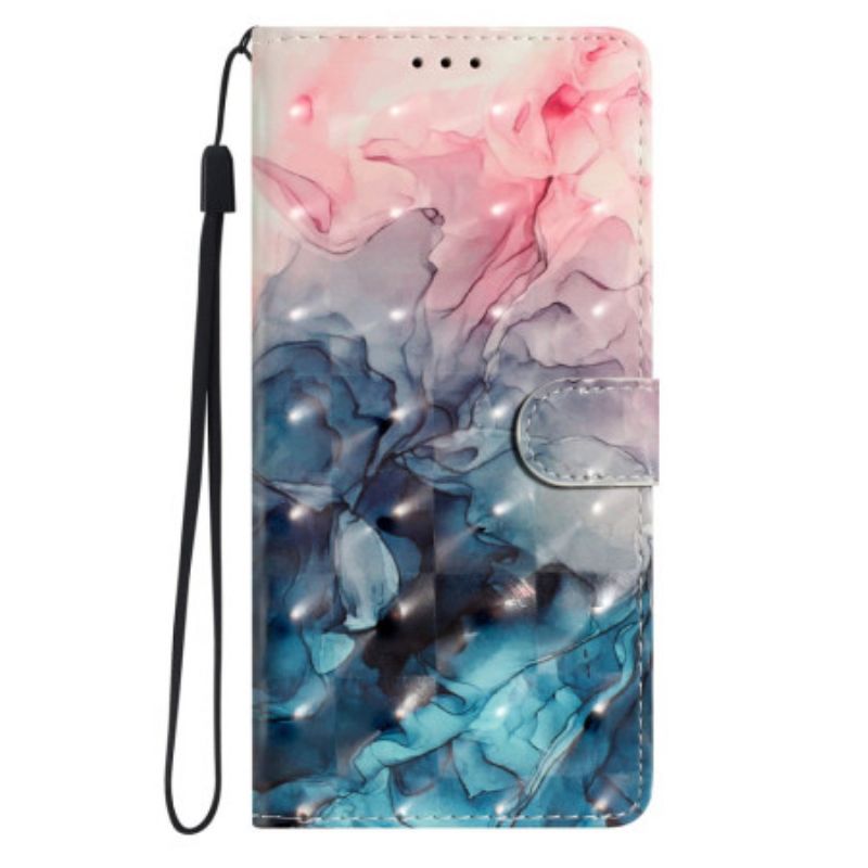 Folio-hoesje Xiaomi 15 Pro Telefoonhoesje Roze En Blauw Marmer 3d