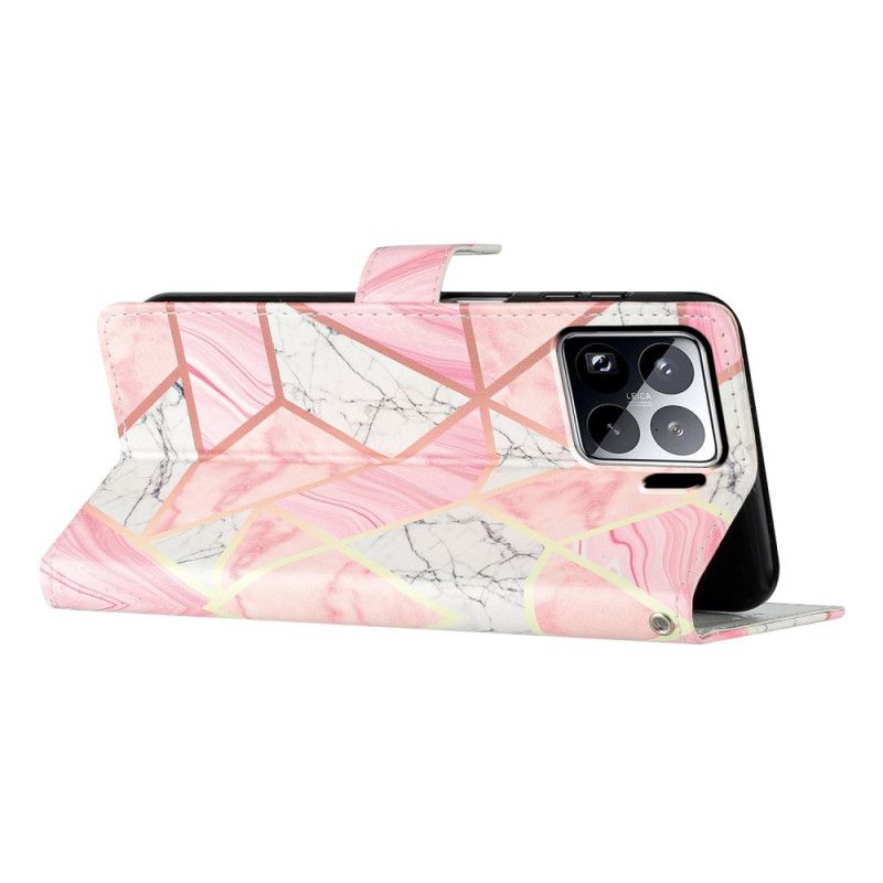 Folio-hoesje Xiaomi 15 Pro Telefoonhoesje Roze Marmer