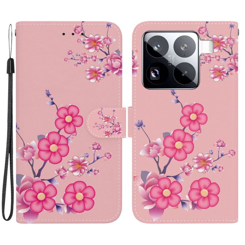 Folio-hoesje Xiaomi 15 Pro Telefoonhoesje Sakura Patroon