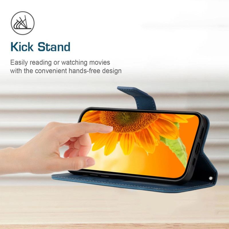 Leren Hoesje Voor Xiaomi 15 Pro Bandje Met Zonnebloemprint