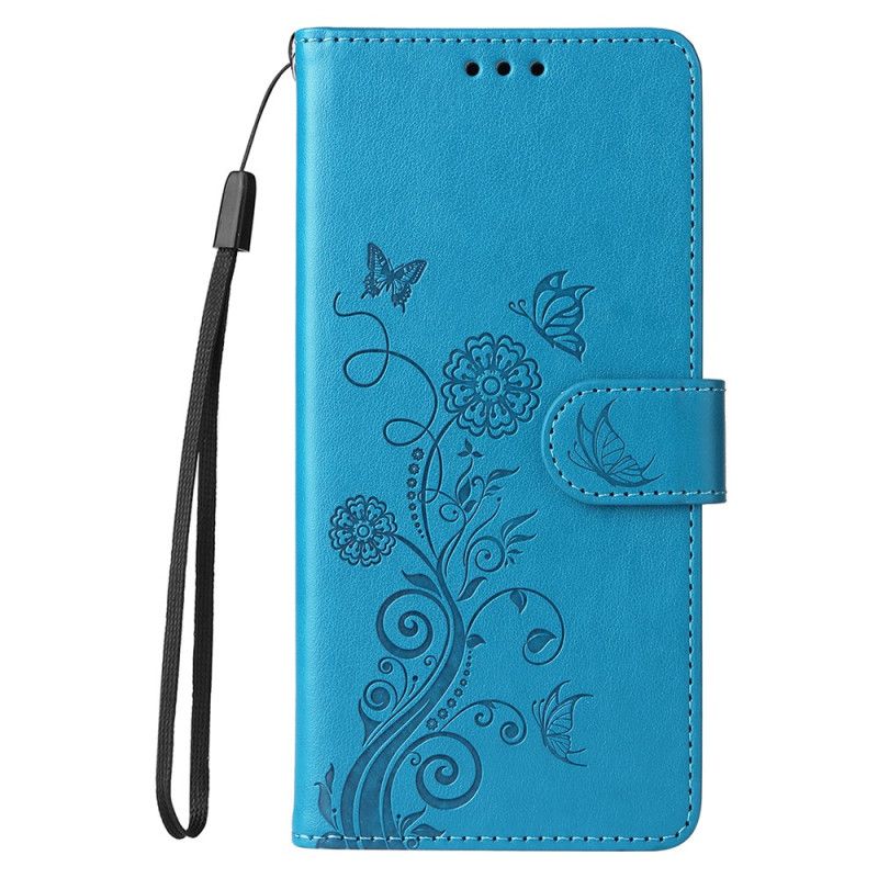 Leren Hoesje Voor Xiaomi 15 Pro Vlinders En Bloemen