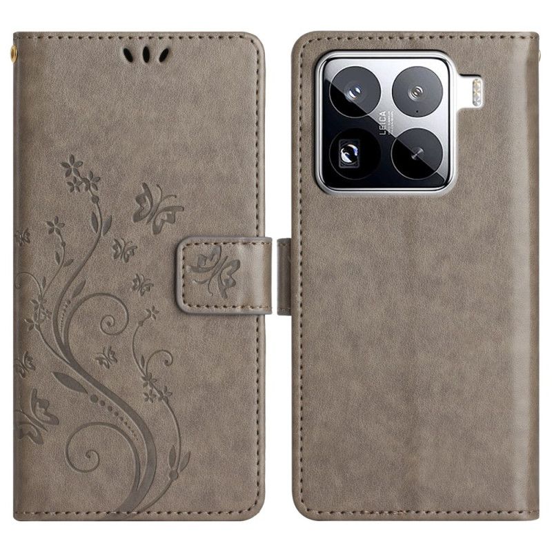 Leren Hoesje Xiaomi 15 Pro Bloemen Bescherming Hoesje
