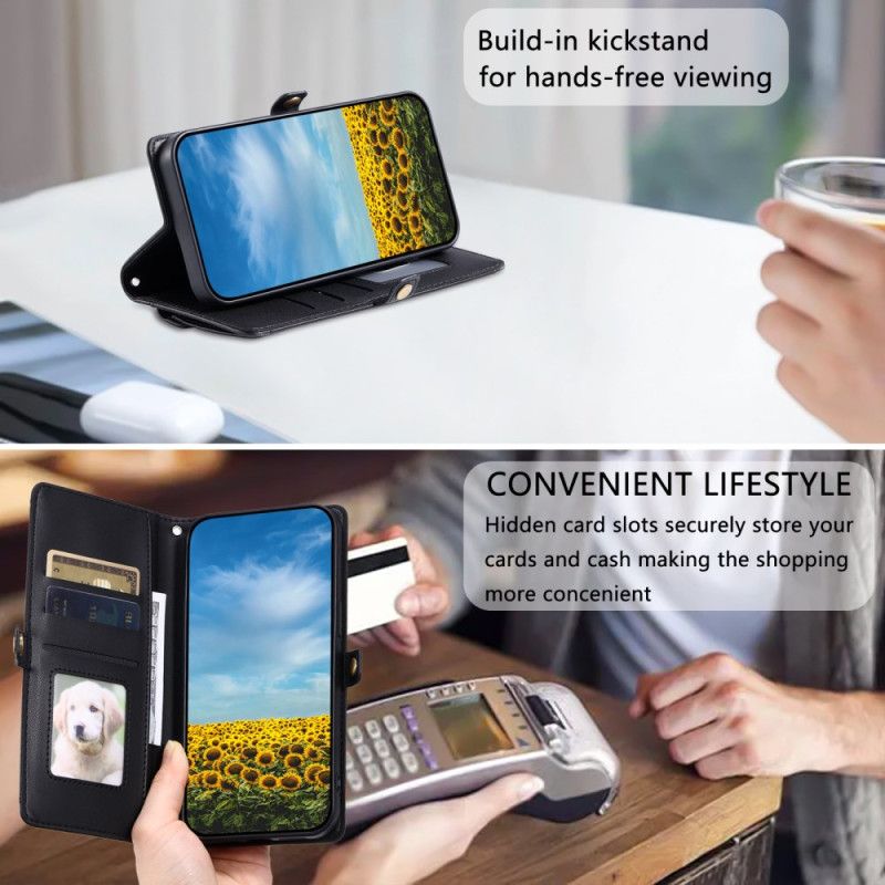 Leren Hoesje Xiaomi 15 Pro Clutch-model Met Bandje En Schouderband Bescherming Hoesje