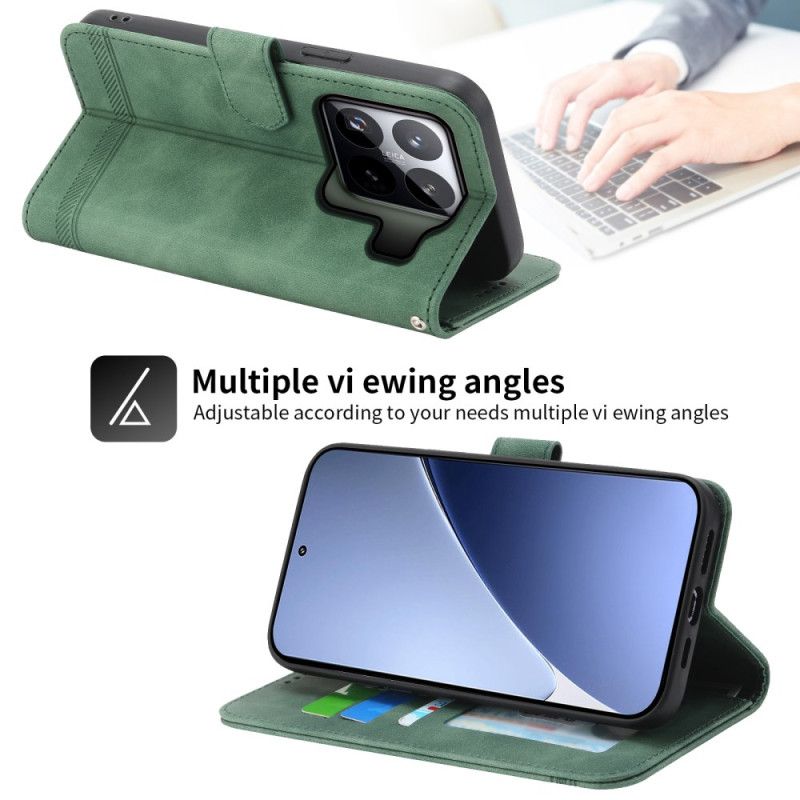 Leren Hoesje Xiaomi 15 Pro Dierfeng Bescherming Hoesje