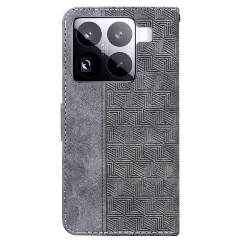 Leren Hoesje Xiaomi 15 Pro Geweven Patroon Bescherming Hoesje