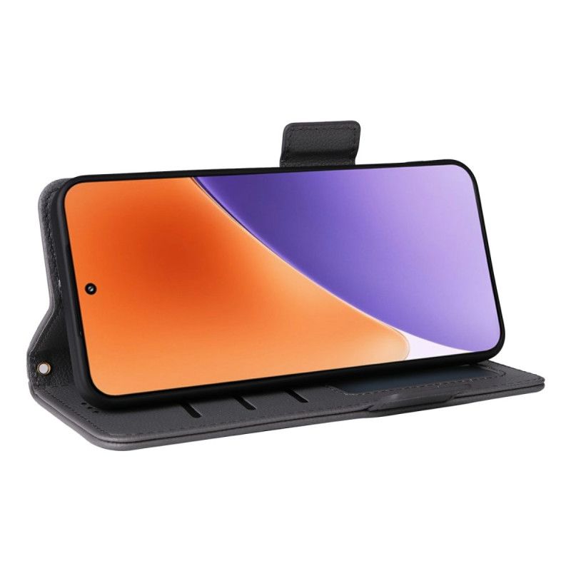 Leren Hoesje Xiaomi 15 Pro Lychee Kunstleer Met Bandje Bescherming Hoesje