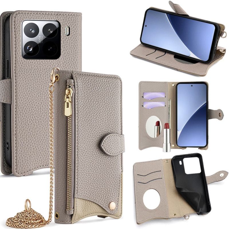 Leren Hoesje Xiaomi 15 Pro Portemonnee Met Ketting Bescherming Hoesje