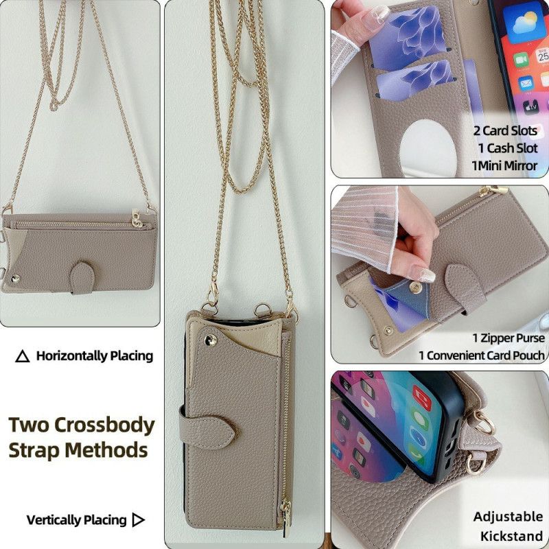 Leren Hoesje Xiaomi 15 Pro Portemonnee Met Ketting Bescherming Hoesje