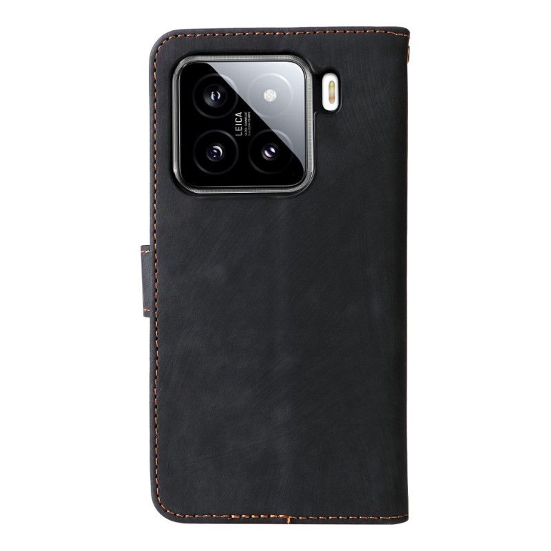 Leren Hoesje Xiaomi 15 Pro Rfid-bescherming Suède-effect Bescherming Hoesje