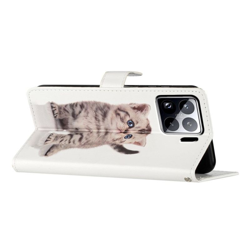 Leren Hoesje Xiaomi 15 Pro Schattige Kat