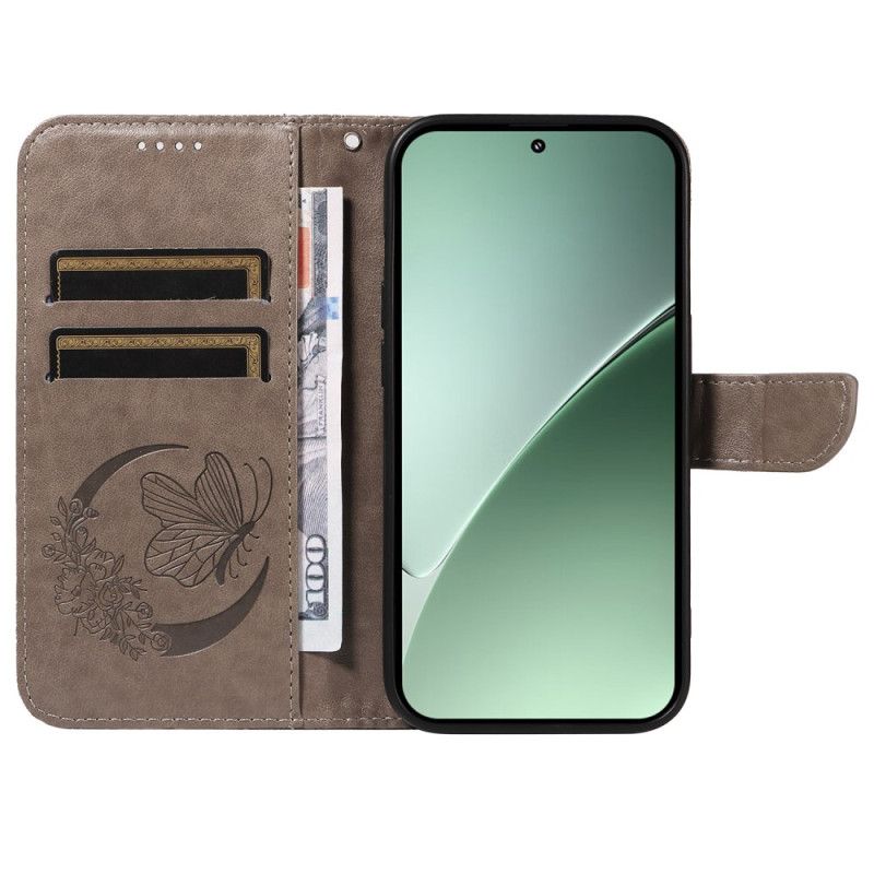 Leren Hoesje Xiaomi 15 Pro Vlinderdesign Bescherming Hoesje