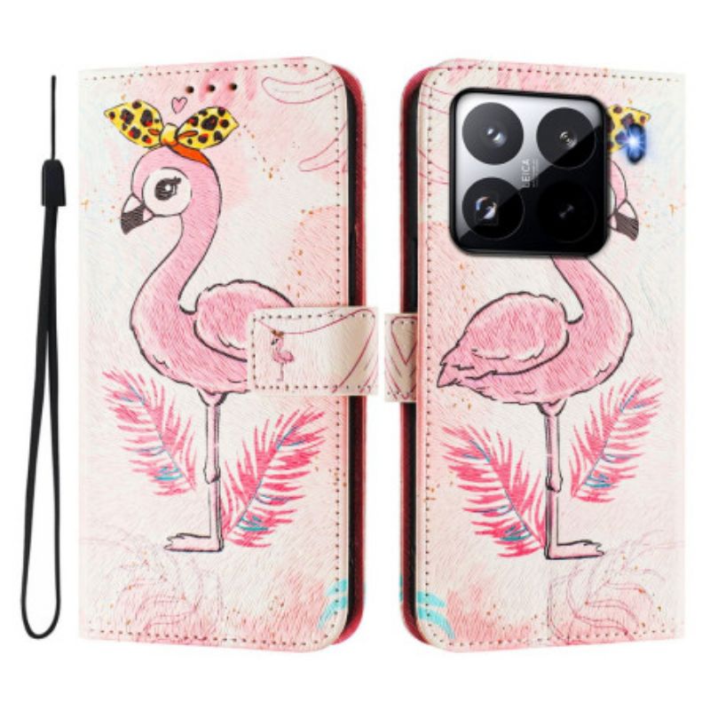 Leren Hoesje Xiaomi 15 Pro Vogelpatroon