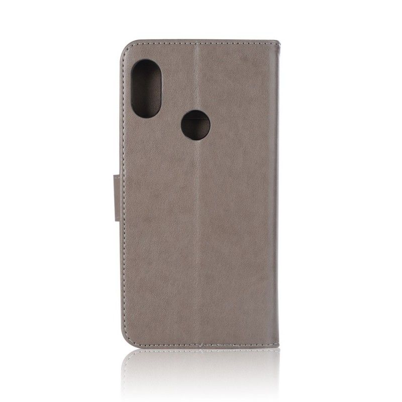 Bescherming Hoesje Huawei P Smart 2019 Grijs Zwart Uil Dromenvanger Met Leereffect