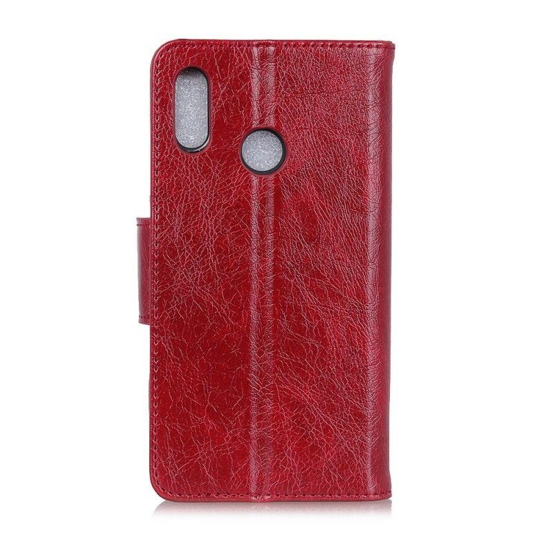 Bescherming Hoesje Huawei P Smart 2019 Rood Zwart Glanzend Leereffect