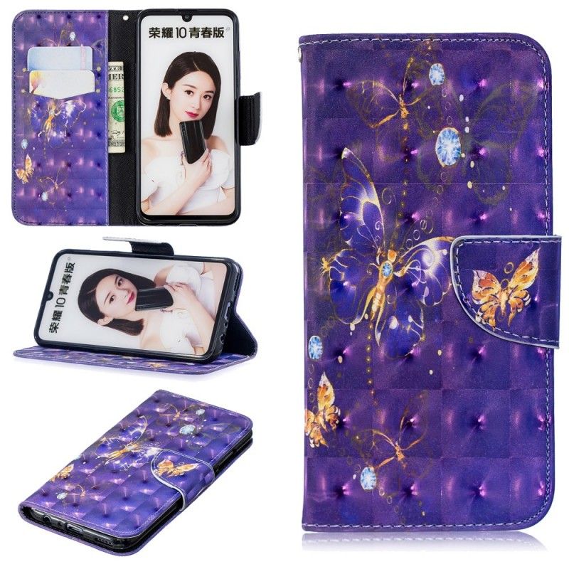 Cover Folio-hoesje Huawei P Smart 2019 Wit Telefoonhoesje Koningen Vlinders