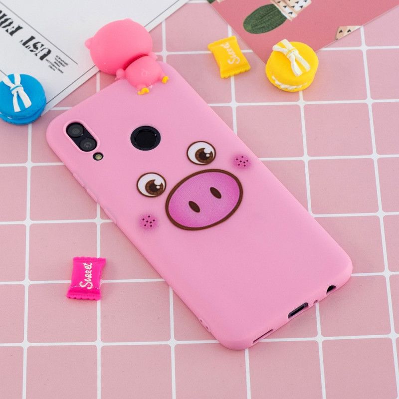 Cover Hoesje Huawei P Smart 2019 Telefoonhoesje 3D Apollo Het Varken