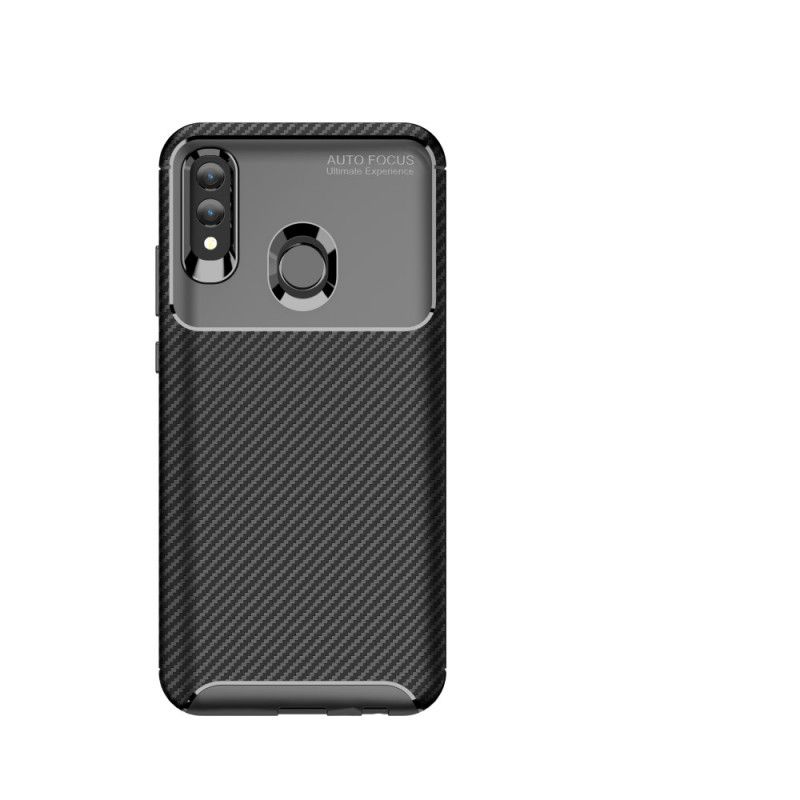 Hoesje voor Huawei P Smart 2019 Donkerblauw Zwart Flexibele Koolstofvezeltextuur