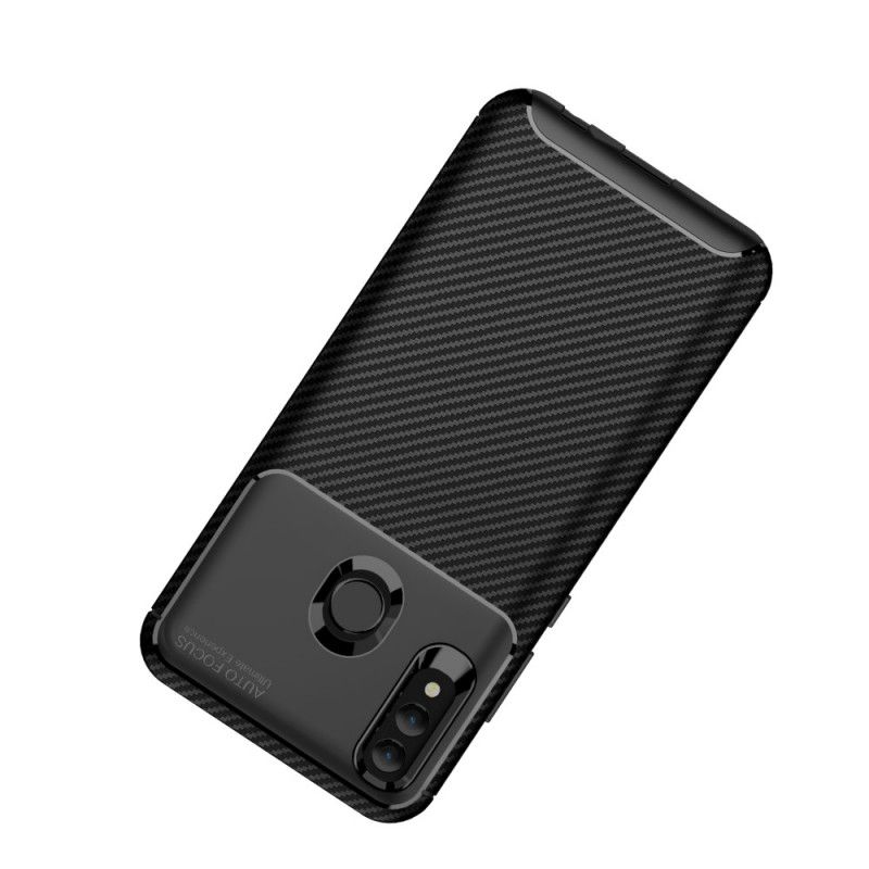 Hoesje voor Huawei P Smart 2019 Donkerblauw Zwart Flexibele Koolstofvezeltextuur