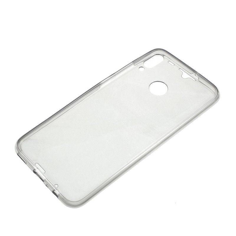Hoesje voor Huawei P Smart 2019 Lichtblauw Grijs Transparant Voor En Achter Afneembaar