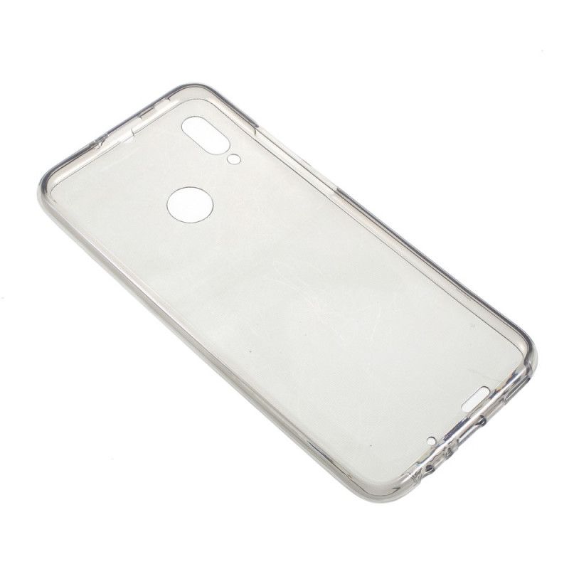 Hoesje voor Huawei P Smart 2019 Lichtblauw Grijs Transparant Voor En Achter Afneembaar