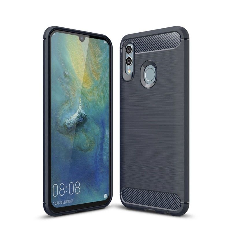 Hoesje voor Huawei P Smart 2019 Rood Zwart Geborsteld Koolstofvezel