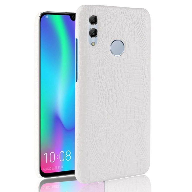 Hoesje voor Huawei P Smart 2019 Wit Zwart Krokodillenhuideffect