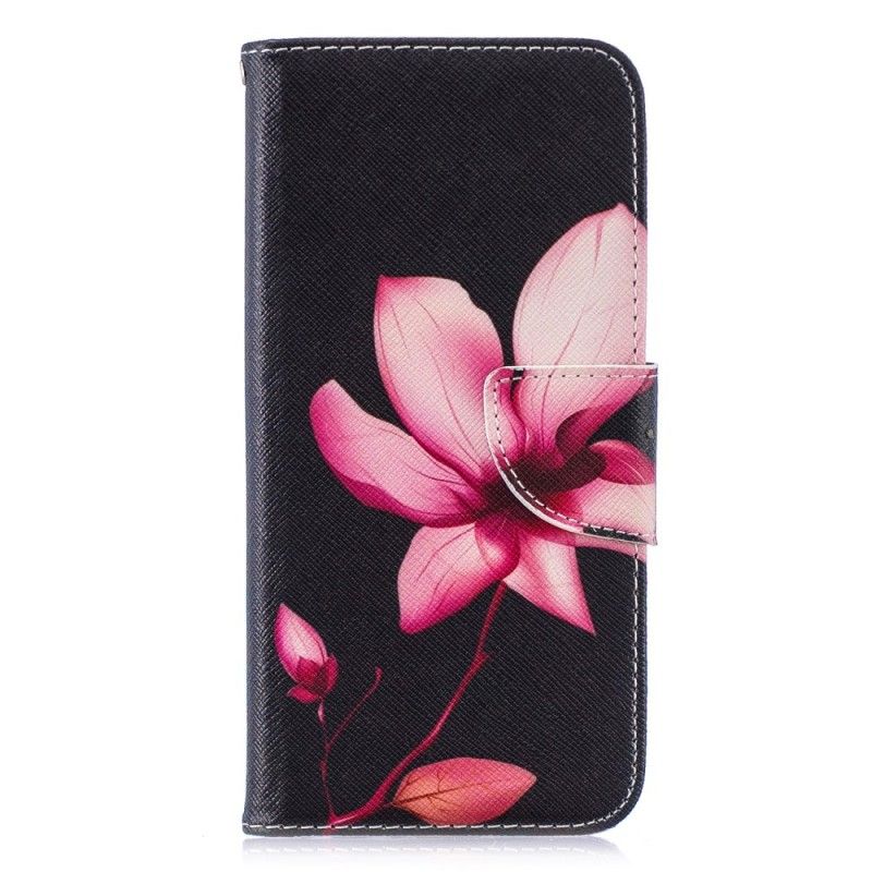 Leren Hoesje Huawei P Smart 2019 Roze Bloem