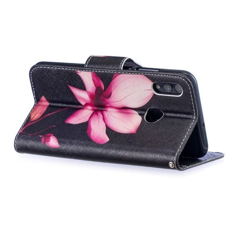 Leren Hoesje Huawei P Smart 2019 Roze Bloem
