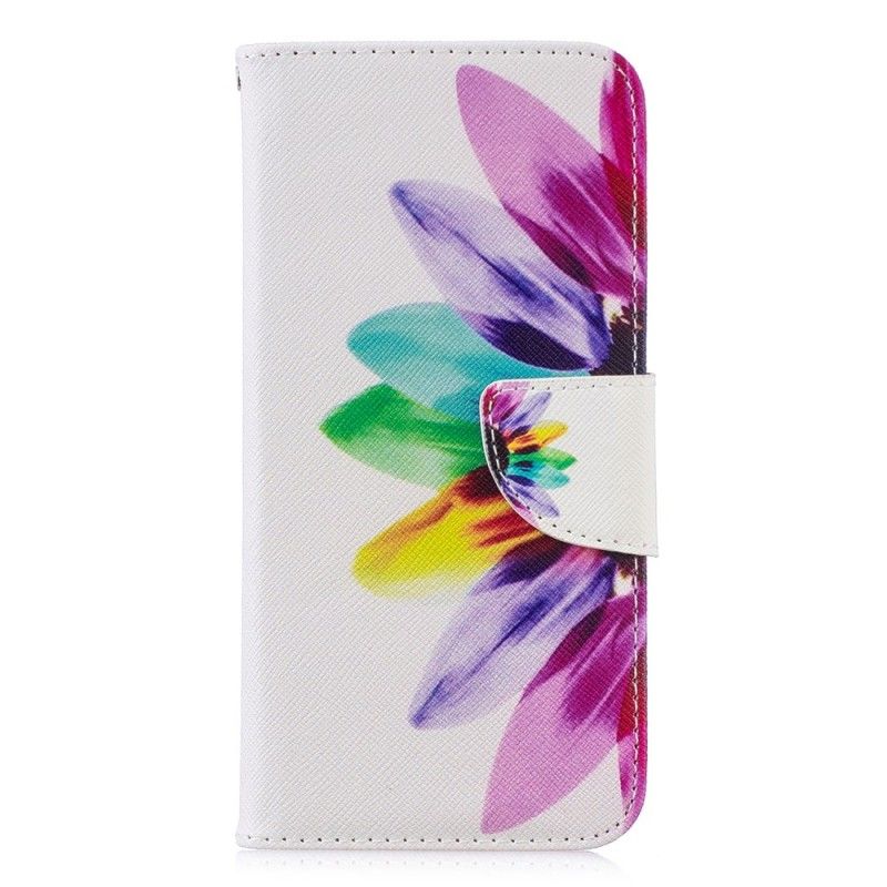 Leren Hoesje Huawei P Smart 2019 Telefoonhoesje Aquarelbloem