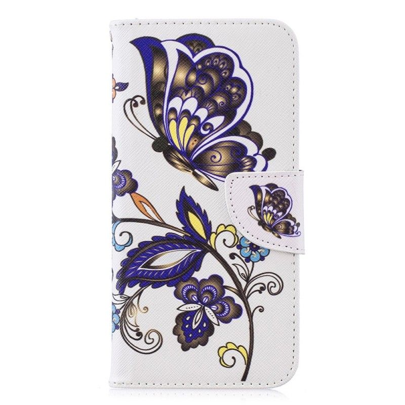 Leren Hoesje Huawei P Smart 2019 Telefoonhoesje Vlindertattoo