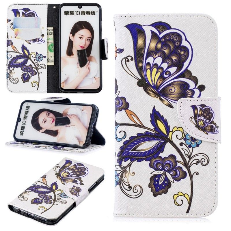 Leren Hoesje Huawei P Smart 2019 Telefoonhoesje Vlindertattoo