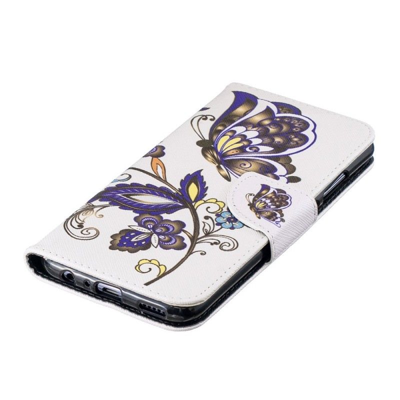 Leren Hoesje Huawei P Smart 2019 Telefoonhoesje Vlindertattoo