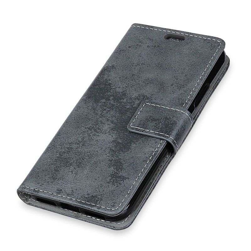 Leren Hoesje voor Huawei P Smart 2019 Magenta Grijs Vintage Leereffect