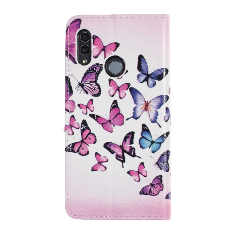 Leren Hoesje voor Huawei P Smart 2019 Zwevende Vlinders