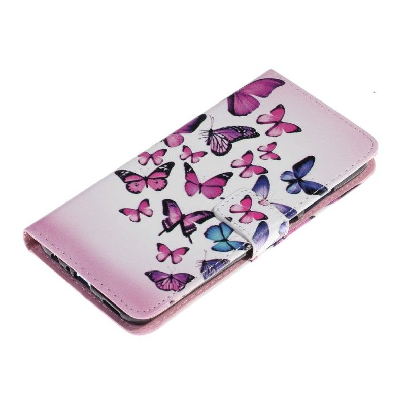 Leren Hoesje voor Huawei P Smart 2019 Zwevende Vlinders