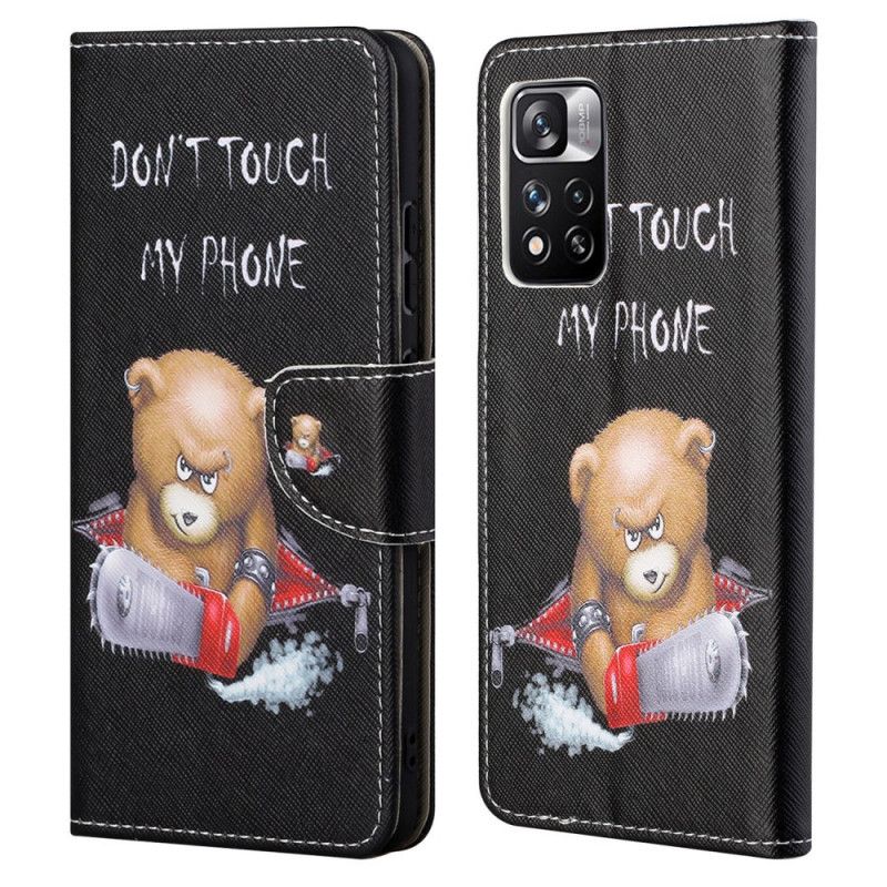 Flip Case Leren Xiaomi Redmi Note 11 Pro / Note 11 Pro Plus Gevaarlijke Beer