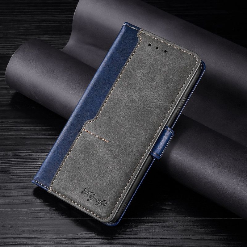 Folio-hoesje Xiaomi Redmi Note 11 Pro / Note 11 Pro Plus Telefoonhoesje Tweekleurige Lederen Stijl