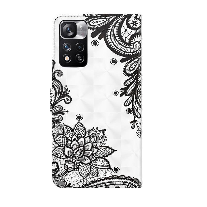 Leren Hoesje Voor Xiaomi Redmi Note 11 Pro / Note 11 Pro Plus Chique Kant