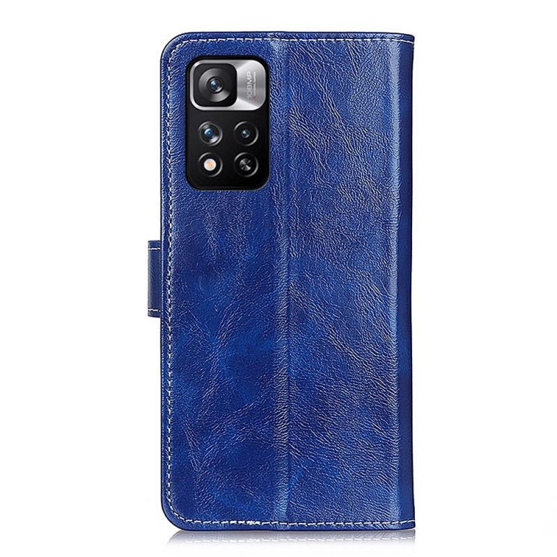Leren Hoesje Voor Xiaomi Redmi Note 11 Pro / Note 11 Pro Plus Glanzende En Zichtbare Naden