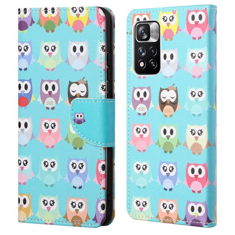 Leren Hoesje Voor Xiaomi Redmi Note 11 Pro / Note 11 Pro Plus Uilen