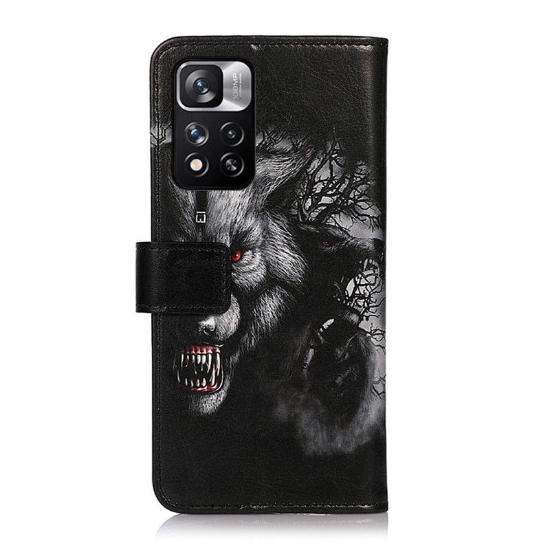 Leren Hoesje Voor Xiaomi Redmi Note 11 Pro / Note 11 Pro Plus Weerwolf