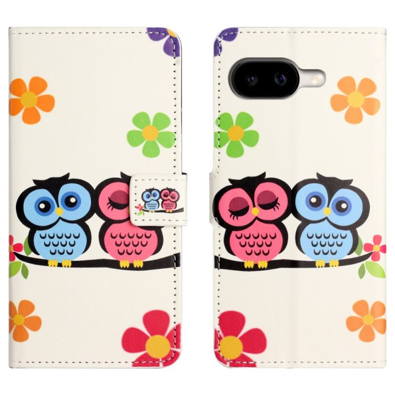 Leren Hoesje Google Pixel 10a Uilenpaar Bescherming Hoesje