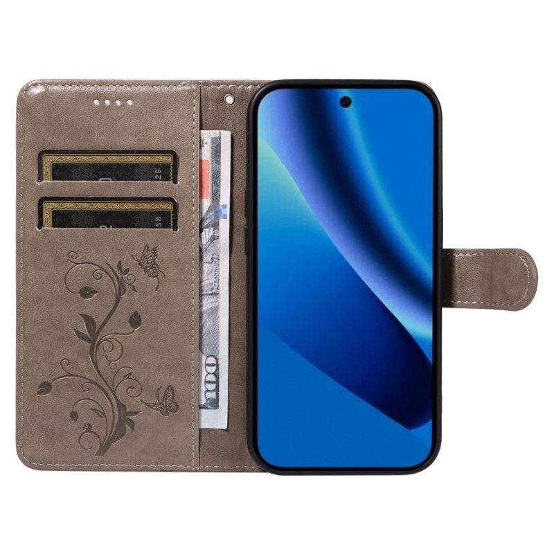 Leren Hoesje Voor Google Pixel 10a Bloemenpatroon