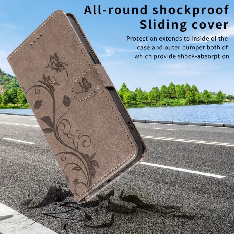 Leren Hoesje Voor Google Pixel 10a Bloemenpatroon