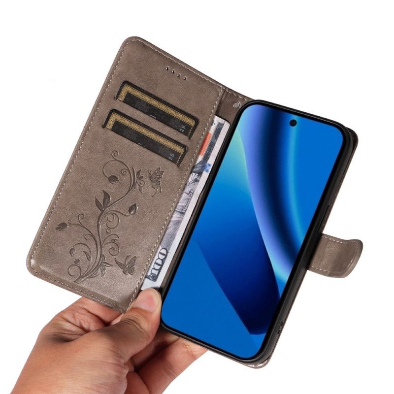 Leren Hoesje Voor Google Pixel 10a Bloemenpatroon