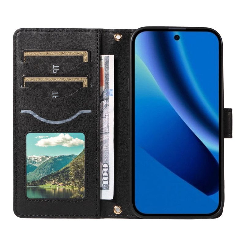 Leren Hoesje Voor Google Pixel 10a Gewatteerde Portemonnee Met Bandje En Schouderband