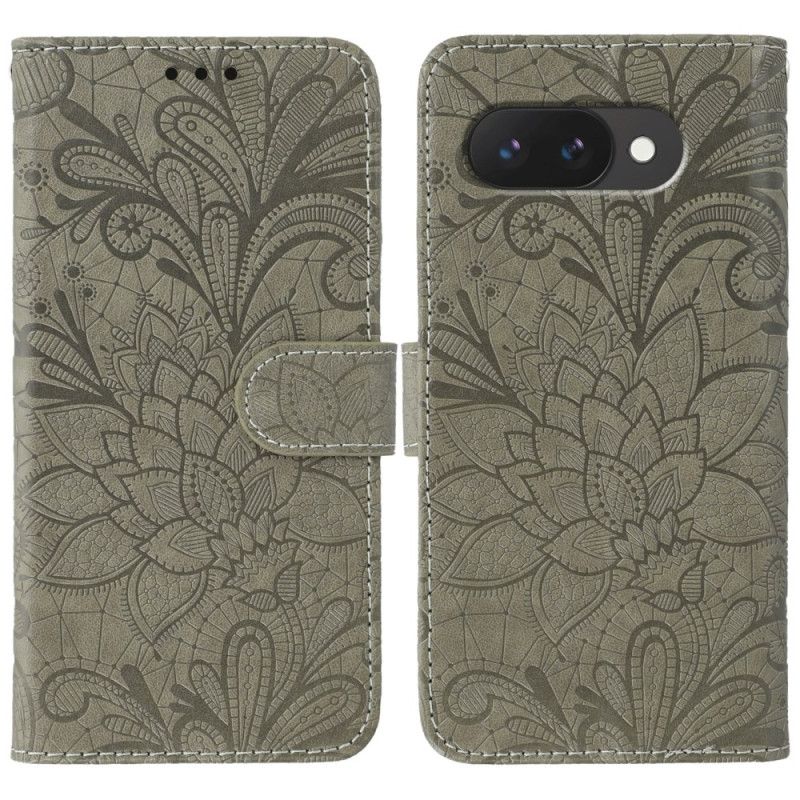 Leren Hoesje Voor Google Pixel 10a Kant Bloemen